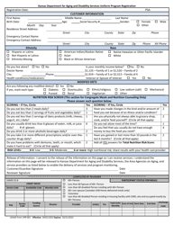 KDADS Form UPR-001 Uniform Program Registration - Kansas