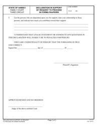 Form 3F-P-273 Declaration in Support of Request to Proceed in Forma Pauperis - Hawaii, Page 3