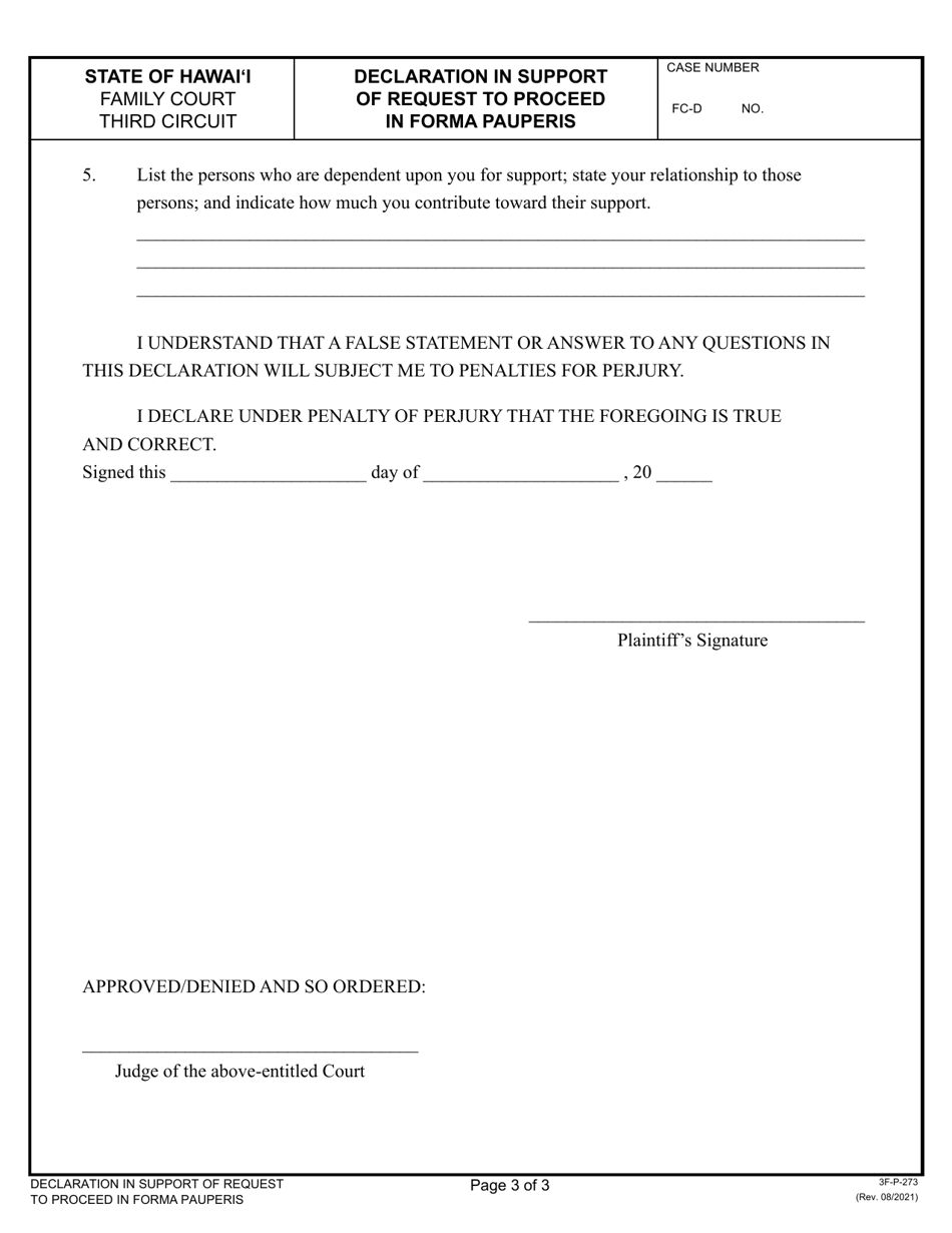 Form 3F P 273 Download Fillable PDF Or Fill Online Declaration In   Page 3 Thumb 950 