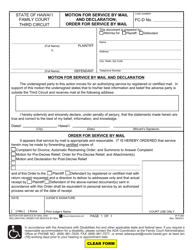 Document preview: Form 3F-P-265 Motion for Service by Mail and Declaration; Order for Service by Mail - Hawaii