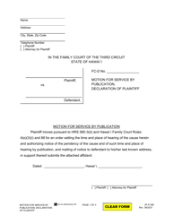 Document preview: Form 3F-P-356 Motion for Service by Publication; Declaration of Plaintiff - Hawaii