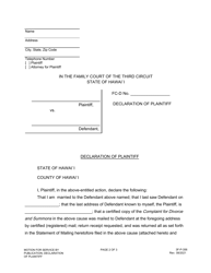 Form 3F-P-356 Motion for Service by Publication; Declaration of Plaintiff - Hawaii, Page 2