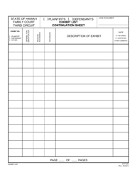 Form 3F-P-358 Plaintiff&#039;s/Defendant&#039;s Exhibit List - Hawaii, Page 2