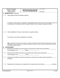 Form 3F-P-359 Motion and Declaration for Post-decree Relief - Hawaii, Page 2