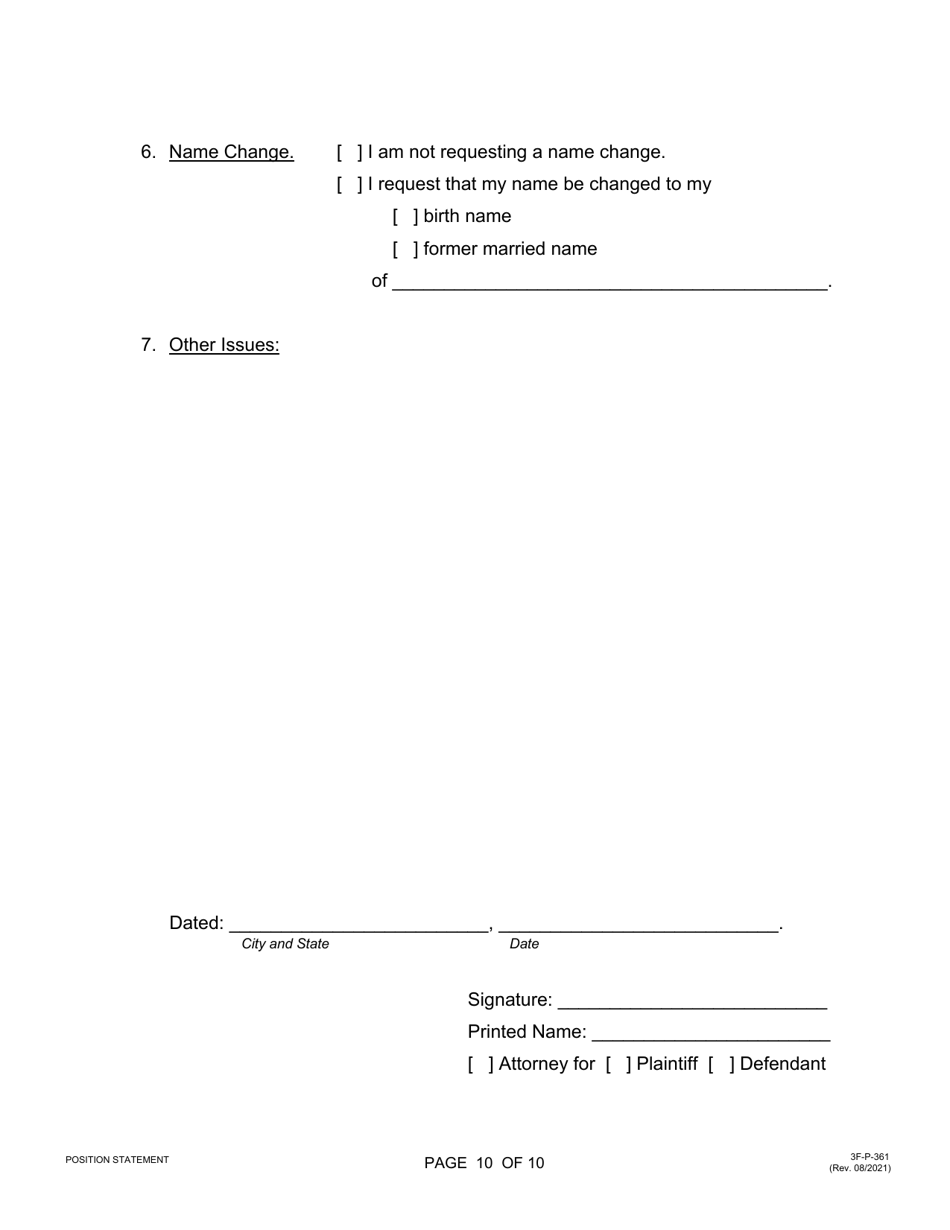 Form 3F-P-361 Plaintiffs / Defendants Position Statement - Hawaii, Page 10