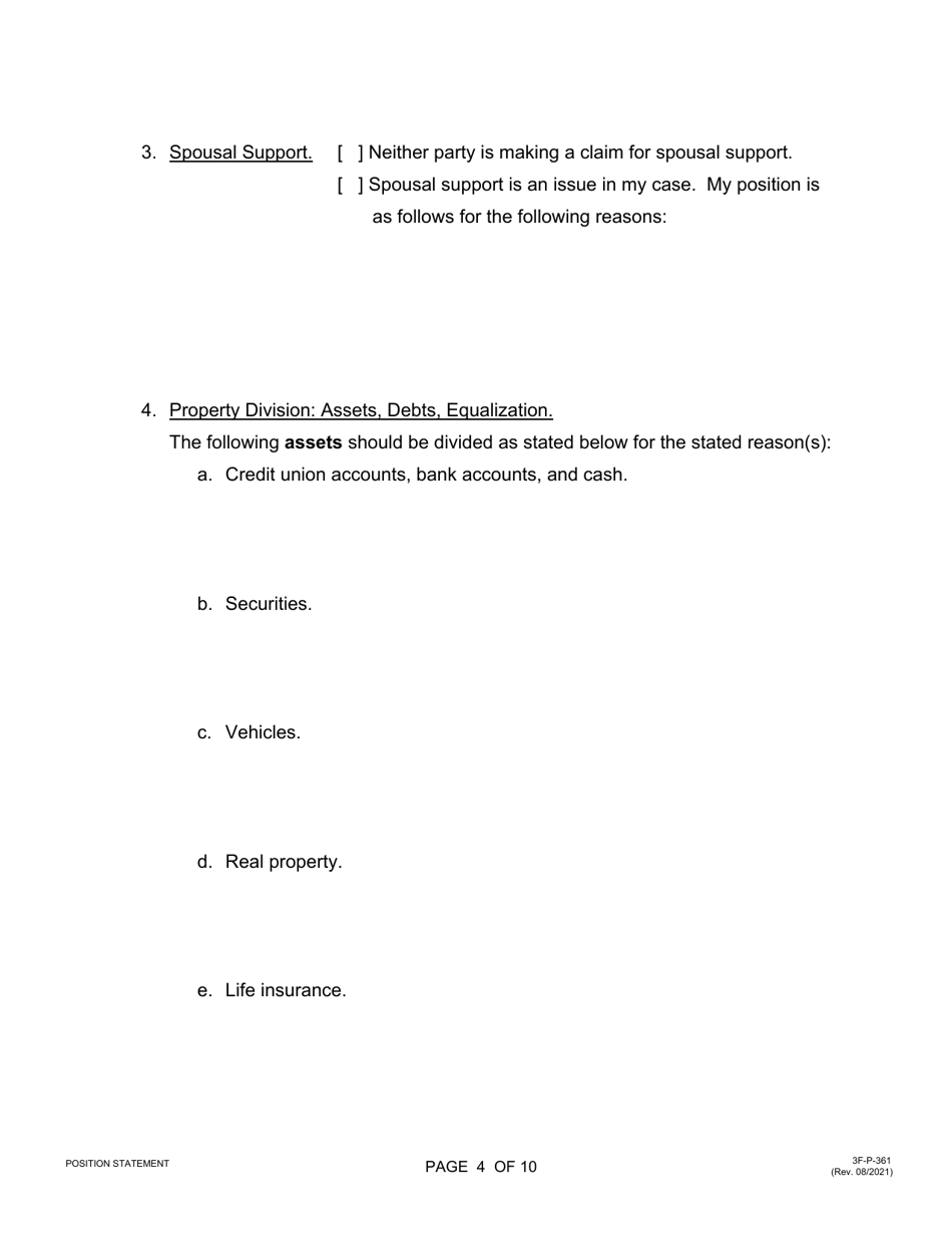 Form 3F-P-361 Plaintiffs / Defendants Position Statement - Hawaii, Page 4