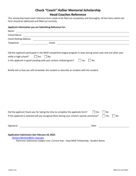 DNR Form 542-0824 Chuck &quot;coach&quot; Hallier Memorial Scholarship Application - Iowa, Page 4