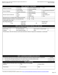 State Form 43692 Request for Tree or Clean Wood Waste Burn Approval Under 326 Iac 4-1 - Indiana, Page 2