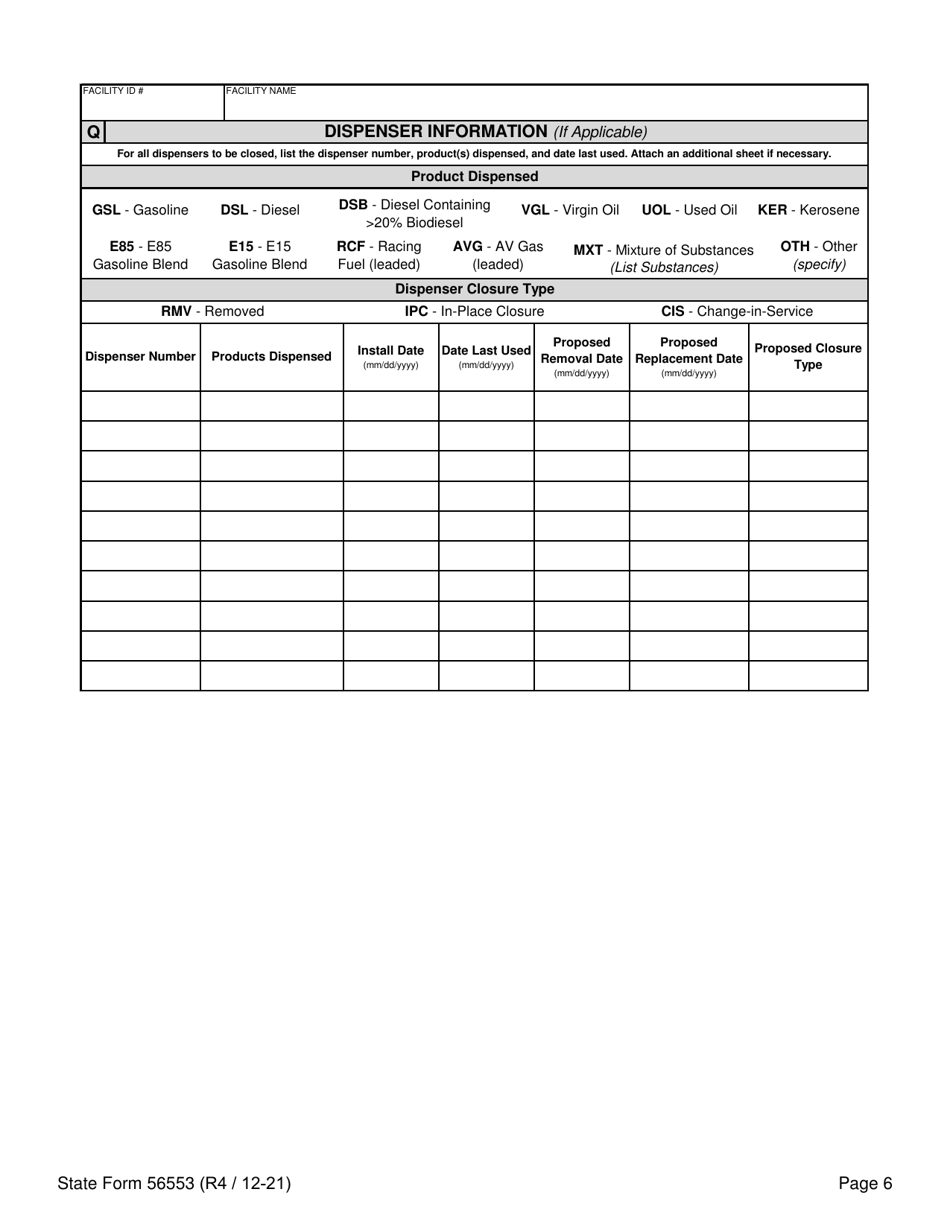 State Form 56553 Thirty (30) Day Notification of Intent to Close - Indiana, Page 6
