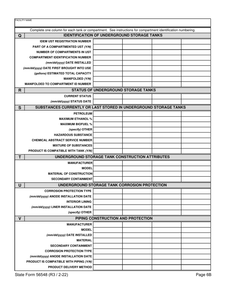 State Form 56548 Initial Registration for Underground Storage Tank Systems - Indiana, Page 8