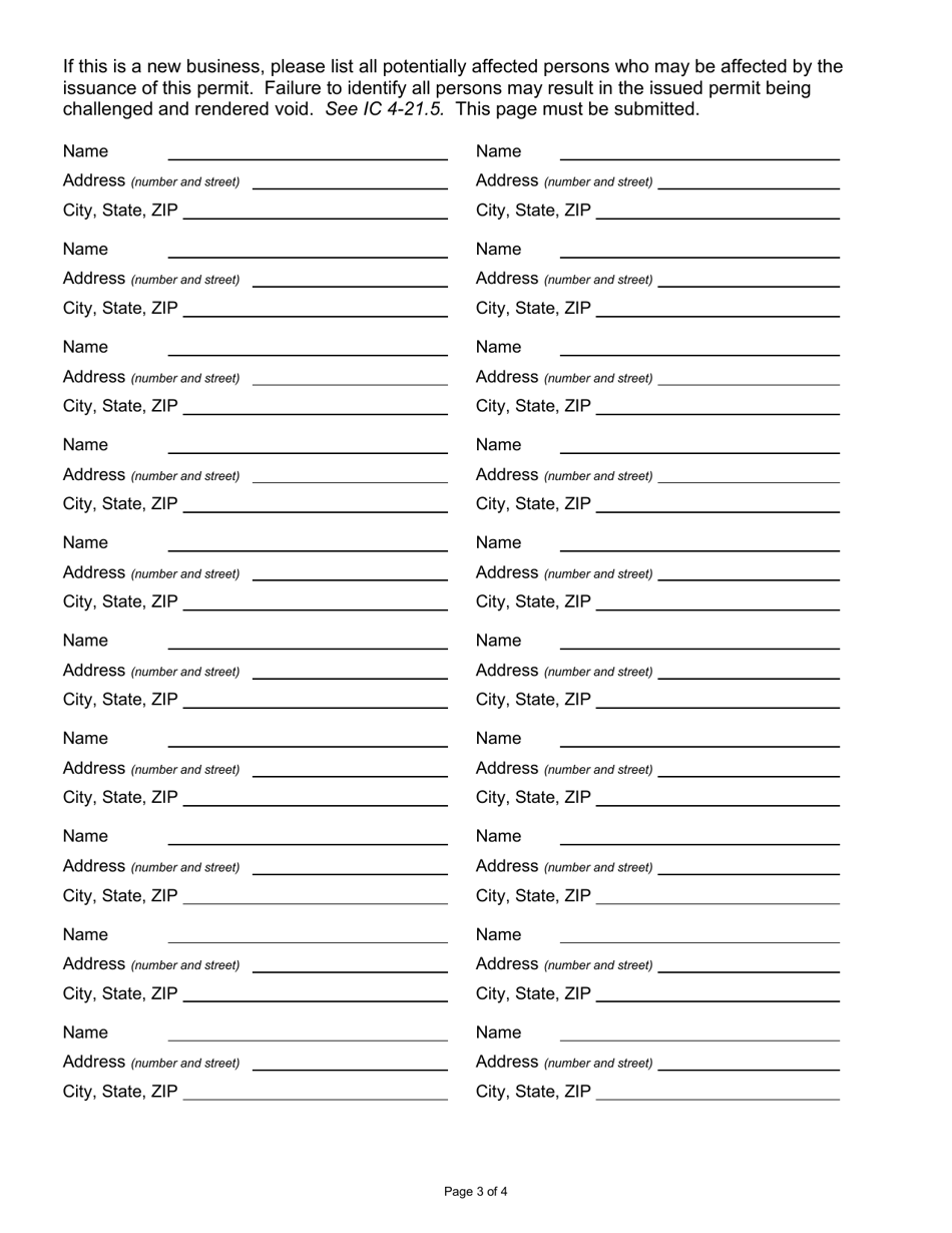 State Form 50399 Application for Septage Management Business Permit - Indiana, Page 3