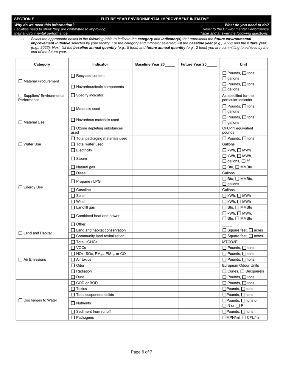 State Form 53475 Indiana Environmental Stewardship Program Annual Performance Report - Indiana, Page 6