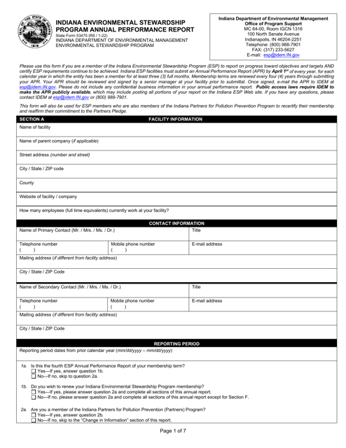 State Form 53475  Printable Pdf