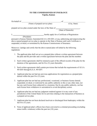 Application for New or Renewal Certificate of Registration - Prepaid Legal of Dental Service Plans - Kansas, Page 3