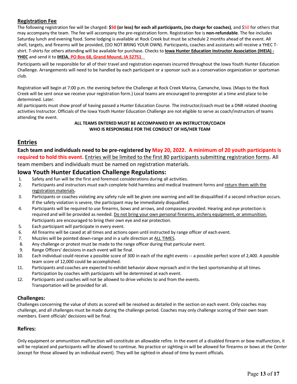 Iowa Youth Hunter Education Challenge - Iowa, Page 13