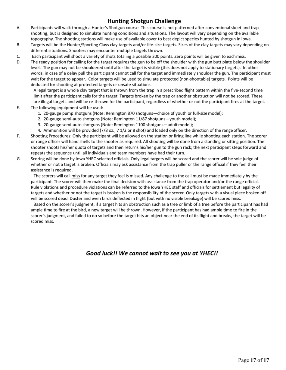 Iowa Youth Hunter Education Challenge - Iowa, Page 17