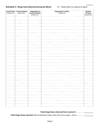 Form BI-4 Bingo Distributor&#039;s Monthly Tax Return - Kansas, Page 3