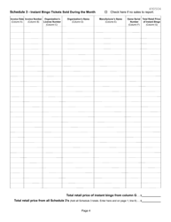 Form BI-4 Bingo Distributor&#039;s Monthly Tax Return - Kansas, Page 4