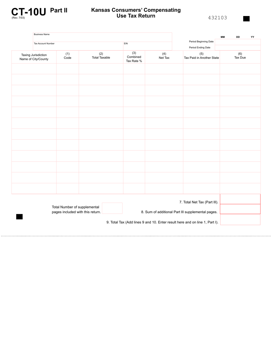 Form CT10U Download Fillable PDF or Fill Online Consumers