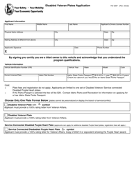 Form ITD3397 Disabled Veteran Plates Application - Idaho