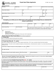 Form ITD3398 Purple Heart Plates Application - Idaho