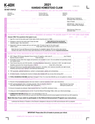 Form K-40H Kansas Homestead Claim - Kansas