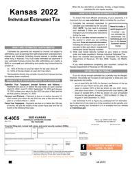Document preview: Form K-40ES Kansas Individual Estimated Income Tax Voucher - Kansas, 2022