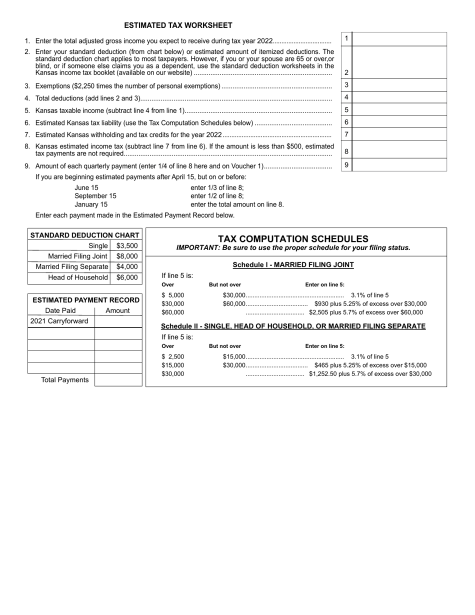 Form K40ES Download Fillable PDF or Fill Online Kansas Individual