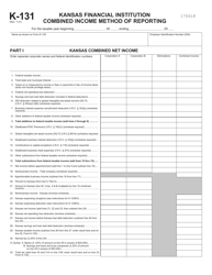 Document preview: Form K-131 Kansas Financial Institution Combined Income Method of Reporting - Kansas