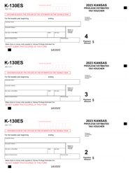 Form K-130ES Privilege Estimated Tax Vouchers - Kansas, Page 2