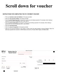 Document preview: Form ST-V Retailers Sales Tax Payment Voucher - Kansas