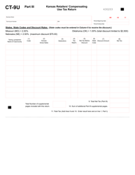 Form CT-9U Retailers&#039; Compensating Use Tax Return - Kansas, Page 3