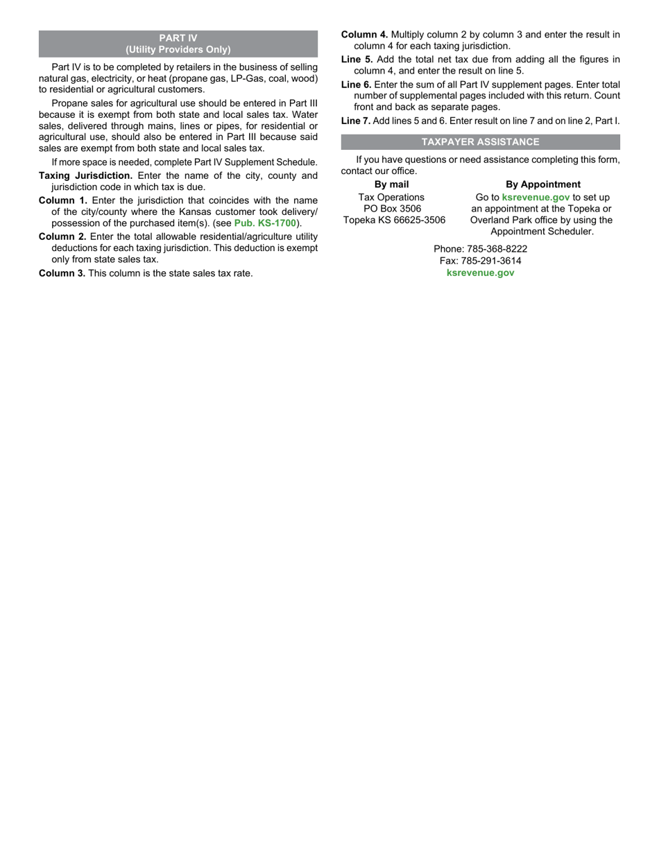 Form ST-36 Kansas Retailers Sales Tax Return - Kansas, Page 2