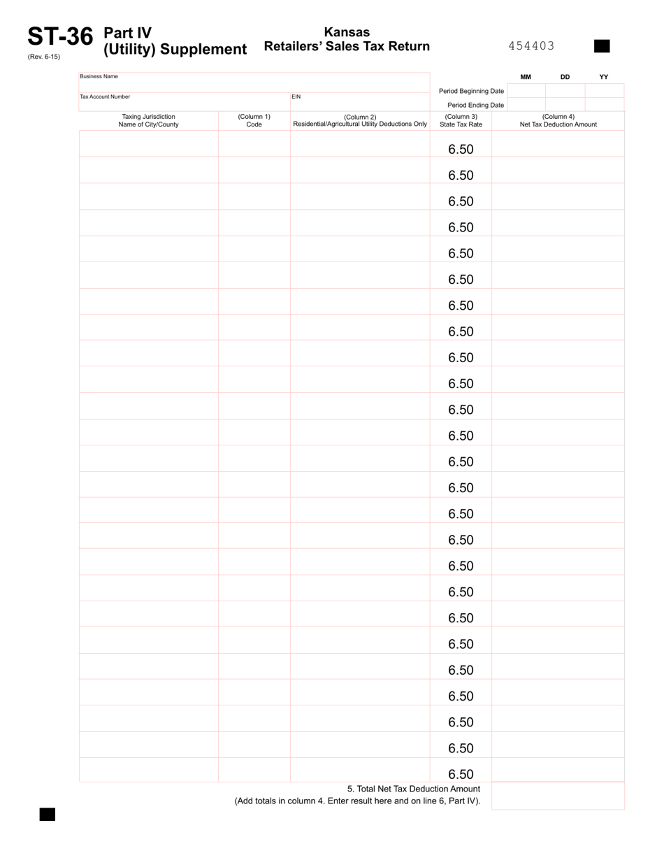 Form ST-36 Kansas Retailers Sales Tax Return - Kansas, Page 8