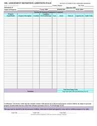 Document preview: Schedule 2 Oil Assessment Rendition Additions Page - Kansas