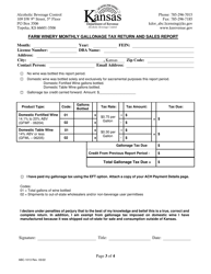 Form ABC-1013 Farm Winery Monthly Gallonage Tax Return and Sales Report - Kansas, Page 3