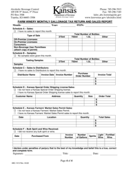 Form ABC-1013 Farm Winery Monthly Gallonage Tax Return and Sales Report - Kansas, Page 4