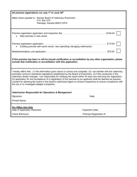 Premise Registration Application and Inspection - Kansas, Page 2