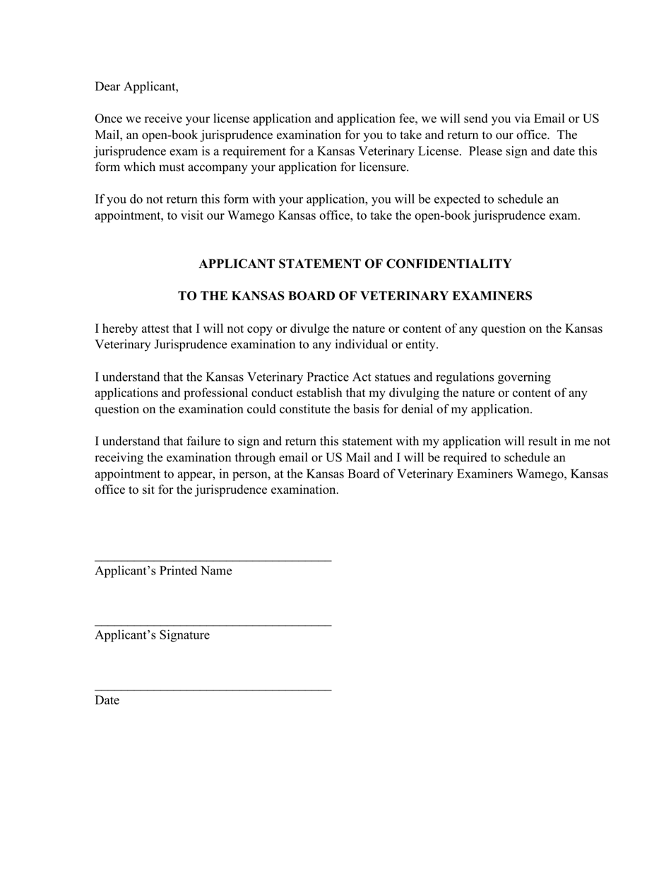 Kansas Veterinary License Application - Kansas, Page 5