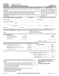 Document preview: DNR Form 542-4022 Business Form for Commercial Manure Service - Iowa
