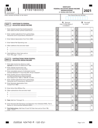 Schedule M Kentucky Federal Adjusted Gross Income Modifications - Kentucky