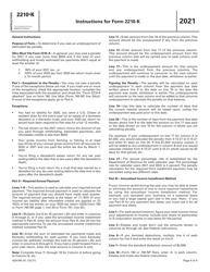 Form 2210-K Underpayment of Estimated Tax by Individuals - Kentucky, Page 4