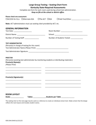 Large Group Testing - Seating Chart Form - Kentucky