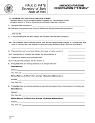 Form 635_0114 Amended Foreign Registration Statement - Iowa