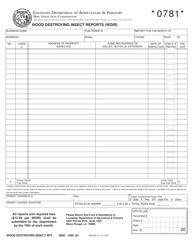 Form AES-23-17 Wood Destroying Insect Reports (Wdir) - Louisiana