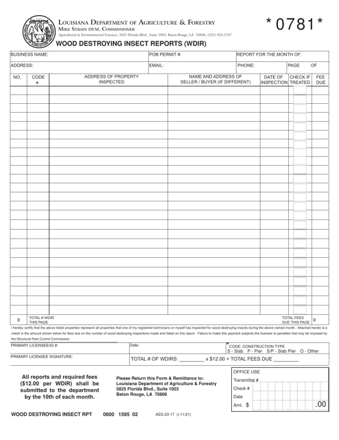Form AES-23-17  Printable Pdf