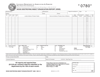 Form AES-23-12 Wood Destroying Insect Eradication Report (Wdie) - Louisiana
