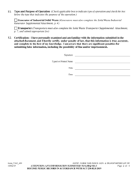 Form 7165 Notification Form for Industrial Generators and Transporters of Solid Waste - Louisiana, Page 2
