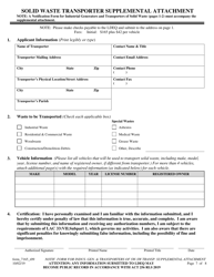 Form 7165 Notification Form for Industrial Generators and Transporters of Solid Waste - Louisiana, Page 7
