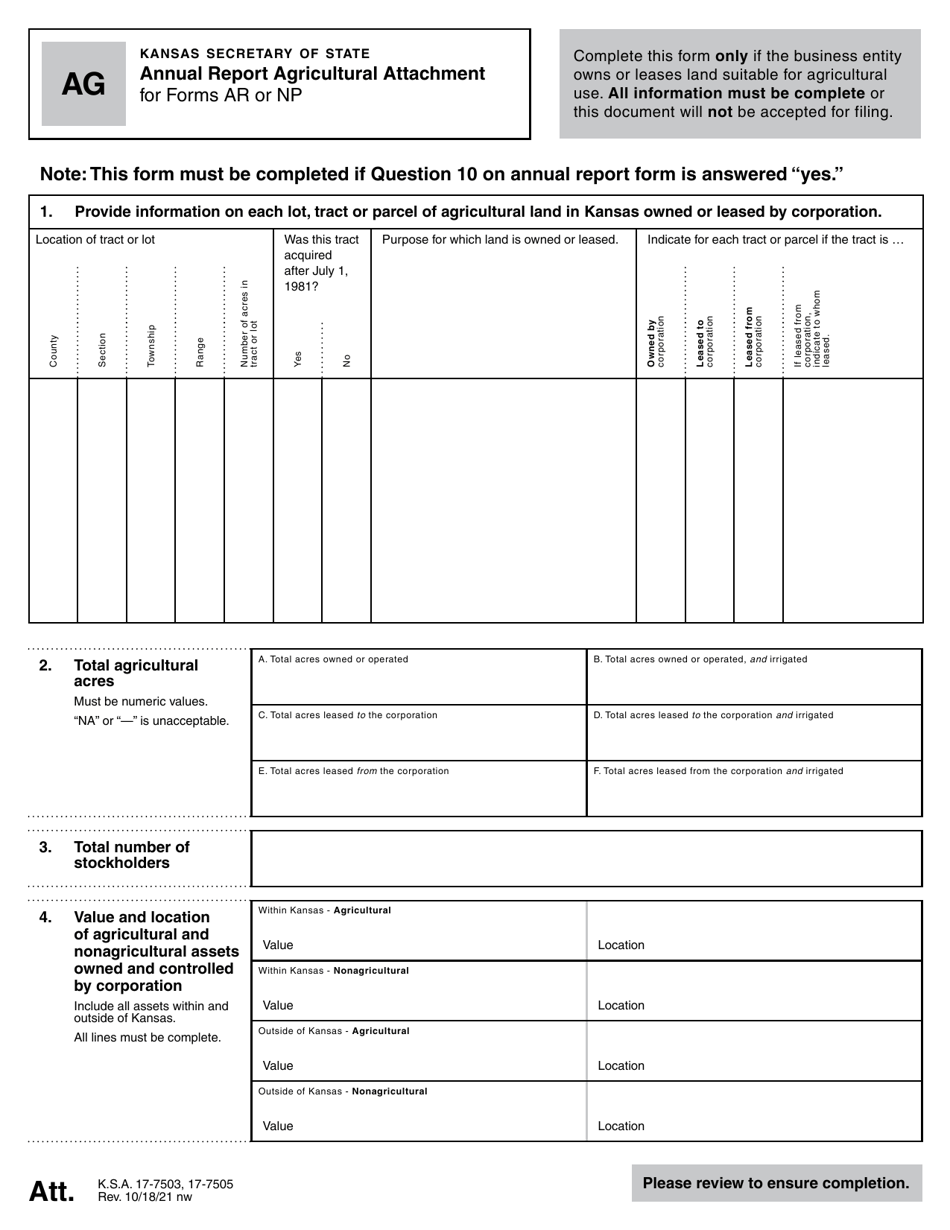 Form AR50 For-Profit Corporation Annual Report - Kansas, Page 4